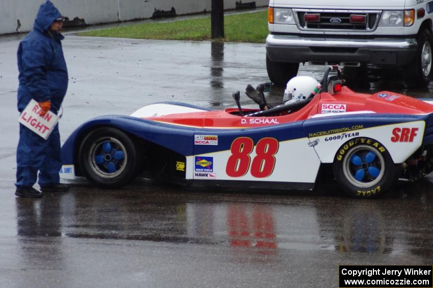 Dave Schaal's Spec Racer Ford on the false grid