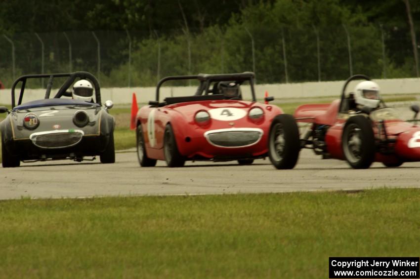 Jim Gaffney's RCA Formula Vee followed by Phil Schaefer's and Tom Daly's Austin-Healey Sprites