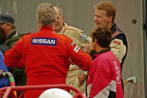 Don Haaversen, ??? and Jon Brakke converse after their race