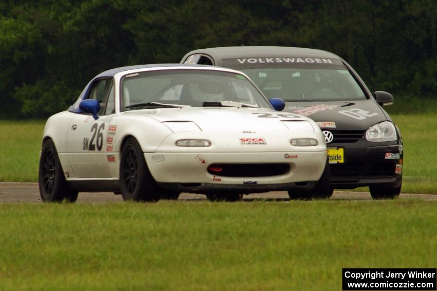 Tim Porter's Spec Miata Mazda Miata and Tom Daly's SSC VW Rabbit