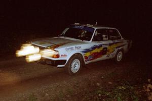 Bill Malik / Christian Edstrom Volvo 240 on a stage during the first night.