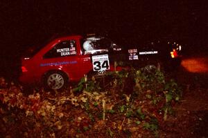 Rod Dean / Nichole Hunter Ford Escort GT on a stage during the first night.