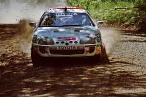 Ralph Kosmides / Joe Noyes Toyota Supra near the start of SS8 (Thorpe Tower).