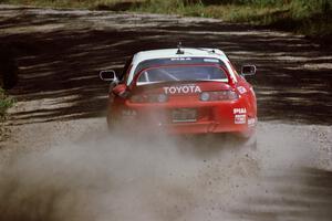 Ralph Kosmides / Joe Noyes Toyota Supra near the start of SS8 (Thorpe Tower).