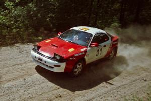 Miroslaw Babinski / Piotr Modrzejewski Toyota Celica All-Trac near the start of SS8 (Thorpe Tower).