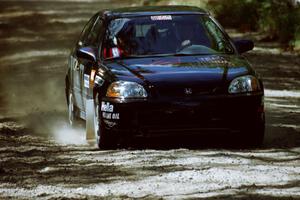 Bryan Hourt / Pete Cardimen Honda Civic near the start of SS8 (Thorpe Tower).