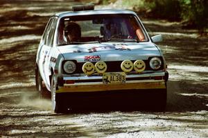 J.B. Niday / Paul Schwerin Ford Fiesta near the start of SS8 (Thorpe Tower).