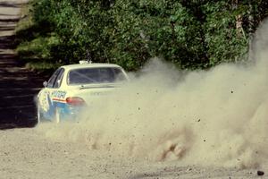 John Buffum / Doug Shepherd Hyundai Elantra at the spectator point on SS10 (Kabekona).