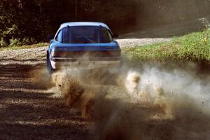 Mike Hurst / Rob Bohn Mazda RX-7 at the spectator point on SS10 (Kabekona).