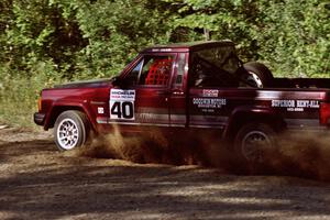 Scott Carlborn / Dale Dewald Jeep Comanche at the spectator point on SS10 (Kabekona).