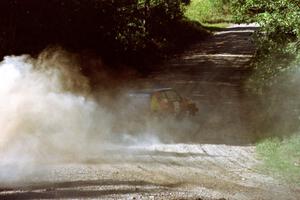 Jason Lajon / John Adleman VW GTI at the spectator point on SS10 (Kabekona).