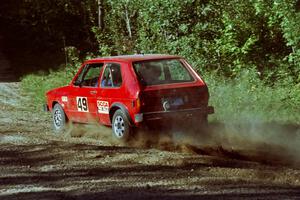 Brett Corneliusen / Brenda Corneliusen VW Rabbit at the spectator point on SS10 (Kabekona).