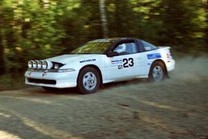 Chris Czyzio / Eric Carlson Mitsubishi Eclipse GSX at speed on SS12 (Parkway).