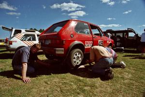 Brett Corneliusen / Brenda Corneliusen VW Rabbit at Park Rapids service on day two.