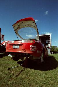 Ralph Kosmides / Joe Noyes Toyota Supra gets serviced at the West Forty in Park Rapids on day two.