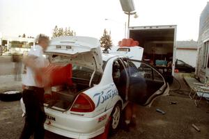 David Summerbell / Mike Fennell Mitubishi Lancer Evo IV gets serviced in Akeley.