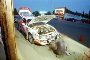 Ralph Kosmides / Joe Noyes Toyota Supra gets serviced in Akeley.