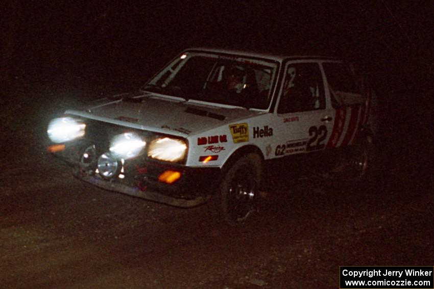 Dave White / Cindy Krolikowski VW GTI on a stage during the first night.