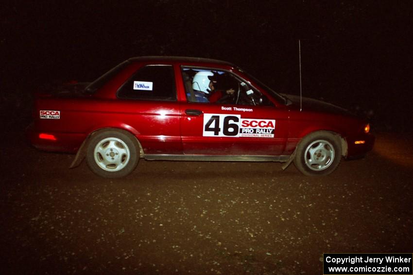 Eric Seppanen / Scott Thompson Nissan Sentra SE-R on a stage during the first night.