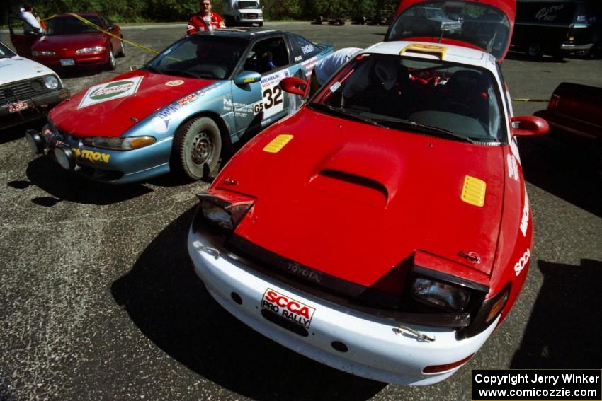 Darek Bosek / Kazimierz Pudelek Eagle Talon and Miroslaw Babinski / Piotr Modrzejewski Toyota Celica All-Trac at parc expose.