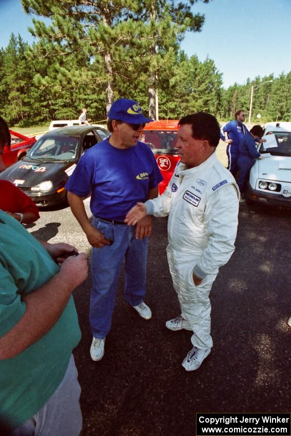 A diehard fan talks to Carl Merrill at parc expose on day two.