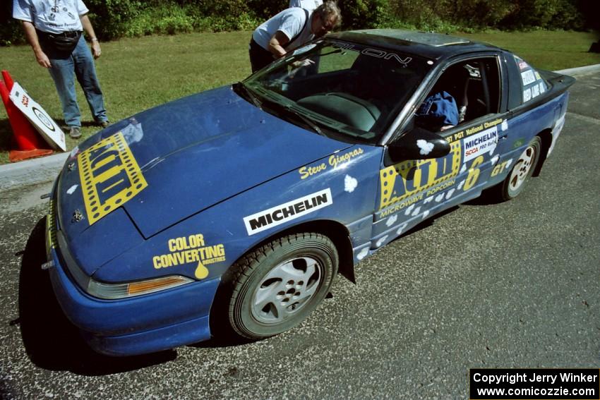 Steve Gingras / Bill Westrick Eagle Talon prepares to leave parc expose for day two's stages.