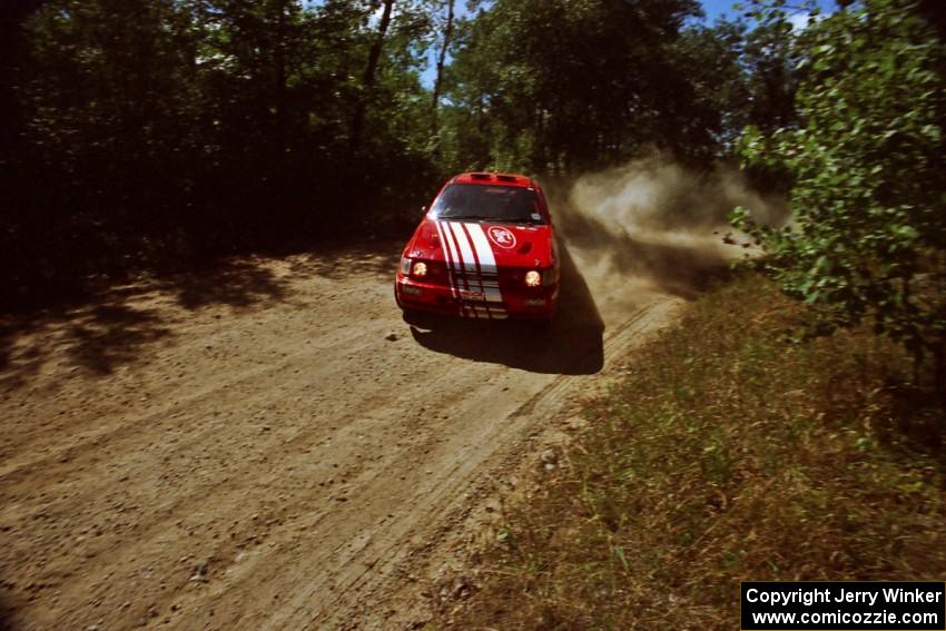 Mike Whitman / Paula Gibeault Ford Sierra Cosworth near the start of SS8 (Thorpe Tower).