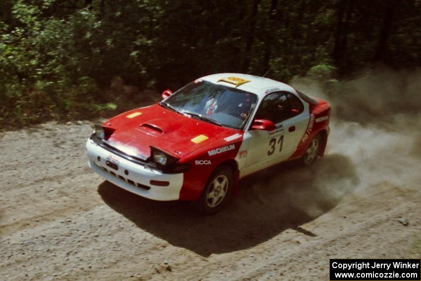 Miroslaw Babinski / Piotr Modrzejewski Toyota Celica All-Trac near the start of SS8 (Thorpe Tower).