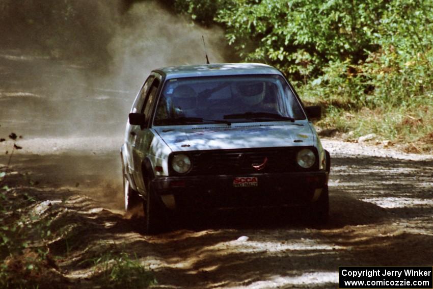 Wayne Prochaska / Annette Prochaska VW Golf near the start of SS8 (Thorpe Tower).