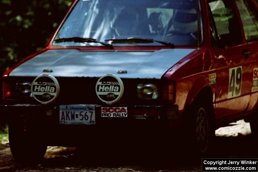 Brett Corneliusen / Brenda Corneliusen VW Rabbit near the start of SS8 (Thorpe Tower).