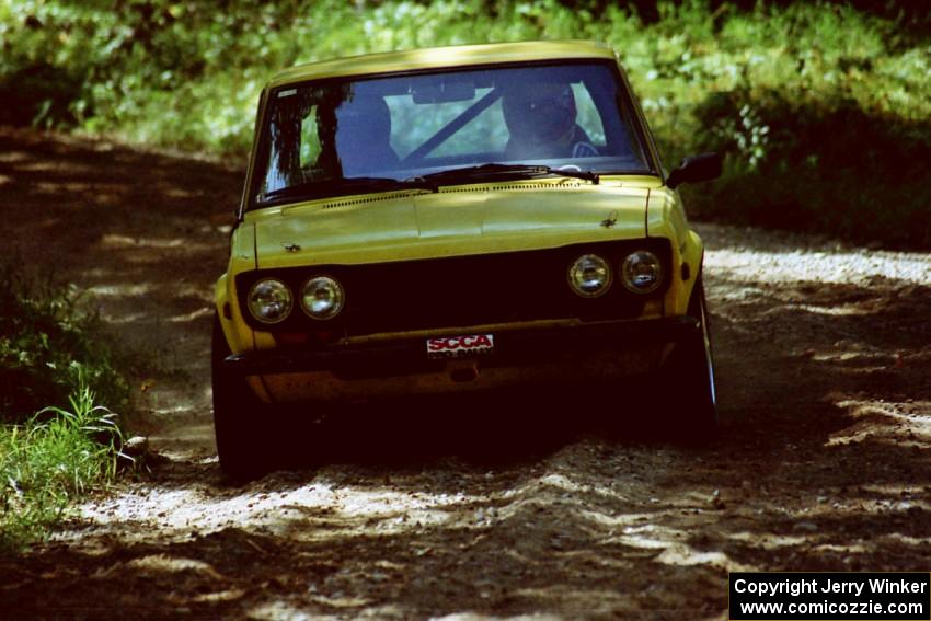 Alex Timmermans / John Golden Datsun 510 near the start of SS8 (Thorpe Tower).