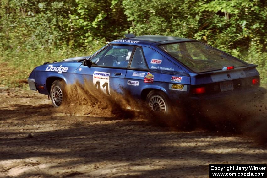 Brian Scott / Jamie Quaderer Dodge Shelby Charger at the spectator point on SS10 (Kabekona).