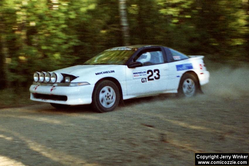 Chris Czyzio / Eric Carlson Mitsubishi Eclipse GSX at speed on SS12 (Parkway).