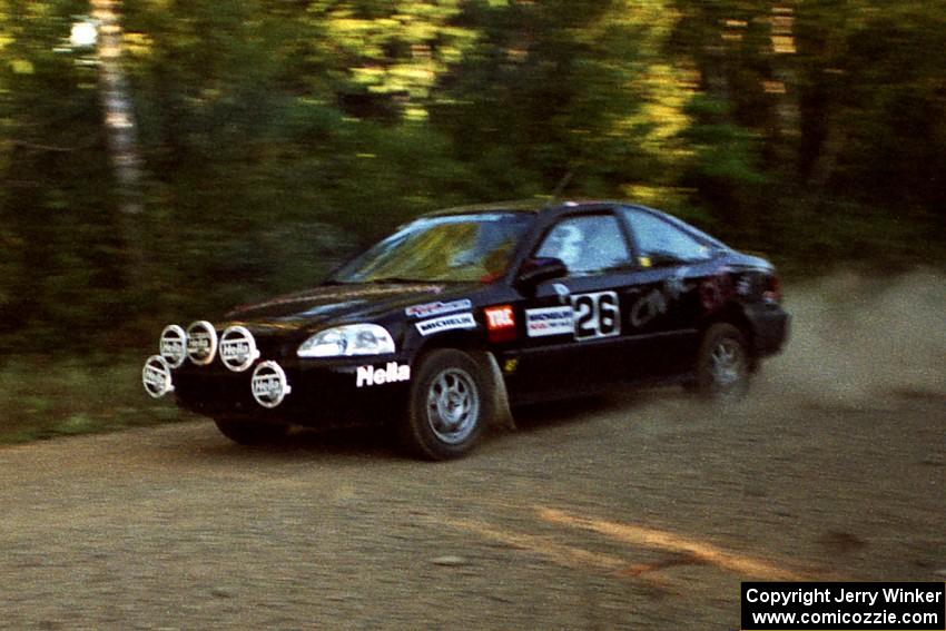 Jay Kowalik / Scott Embree Honda Civic VTEC at speed on SS12 (Parkway).