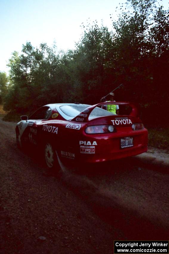 Ralph Kosmides / Joe Noyes Toyota Supra launches from the start of SS13 (Thorpe Tower).