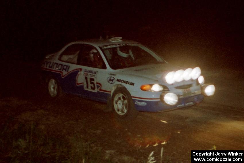 John Buffum / Doug Shepherd Hyundai Elantra at the spectator point on SS16 (East Steamboat).