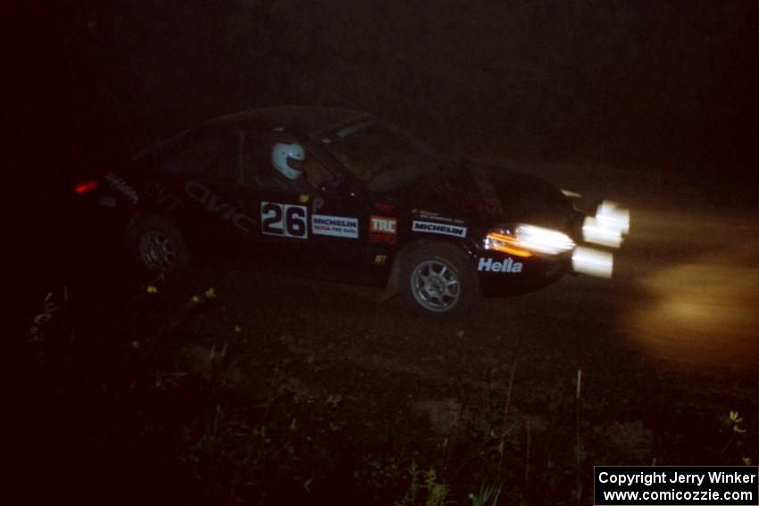 Jay Kowalik / Scott Embree Honda Civic CVT at the spectator point on SS16 (East Steamboat).