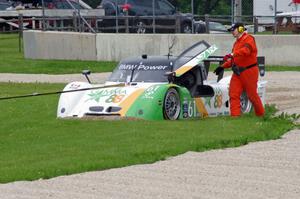 Mark Wilkins / Burt Frisselle Riley XI/BMW is pulled from the turn 14 gravel trap