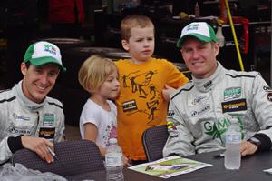 Burt Frisselle and Mark Wilkins with young fans