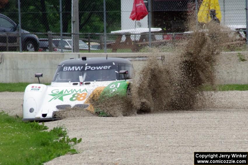 Mark Wilkins / Burt Frisselle Riley XI/BMW heads into the turn 14 gravel trap