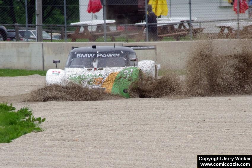 Mark Wilkins / Burt Frisselle Riley XI/BMW heads into the turn 14 gravel trap