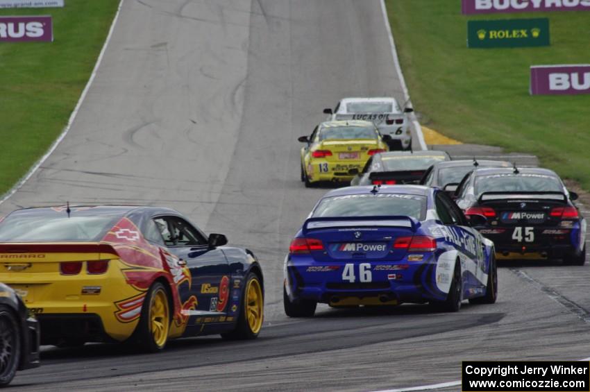 The GS field heads uphill from turn 5 on the first lap.