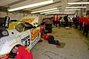 Joe Nonnamaker / Will Nonnamaker (L) and Wayne Nonnamaker / Dane Cameron Mazda RX-8s in the paddock.