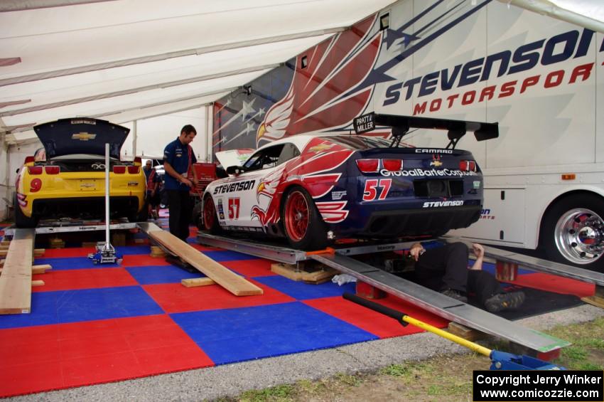 Robin Liddell / John Edwards Chevy Camaro (57) in the paddock.