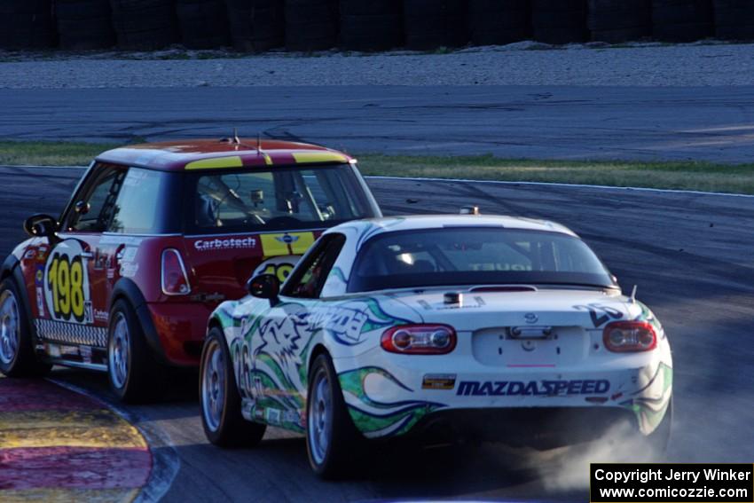 Kyle Gimple / Randall Smalley Mini Cooper S and Andrew Carbonell / Nelson Piquet, Jr. Mazda MX-5