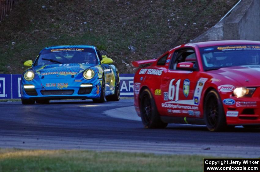 Billy Johnson / Jack Roush, Jr. Mustang Boss 302R GT and Nick Longhi / Matt Plumb Porsche 997