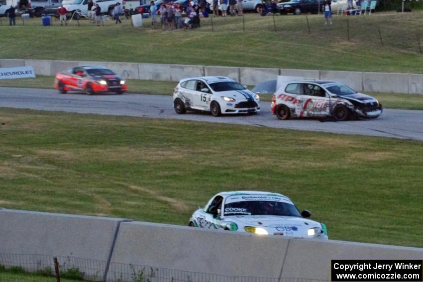 The James Gue / Gunnar Jeannette Ford Focus ST-R nearly hits the stationary Josh Hurley / Nate Norenberg VW GTI