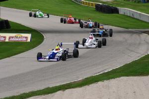 (8) Spencer Pigot leads (3) Petri Suvanto, (85) Chris Miller, (17) Timmy Megenbier, (4) Wayne Boyd and (7) Zach Veach