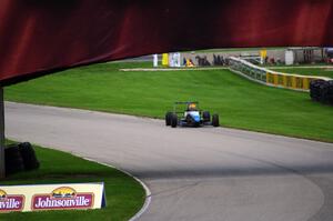 Chris Miller's F2000 recovers after spinning off at turn 8