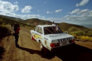 The Bill Malik / Christian Edstrom Volvo 240 awaits the start of SS1.